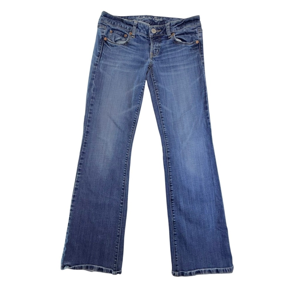 American Eagle Favorite Boyfriend Jeans Womens 4 Blue Stretch Low‎ Rise